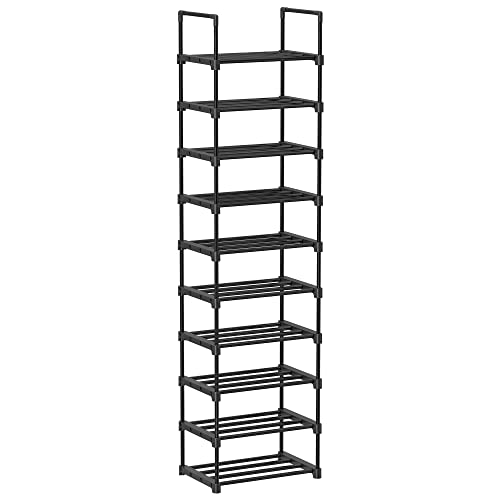 SONGMICS skohylde m. 10 hylder sort jern