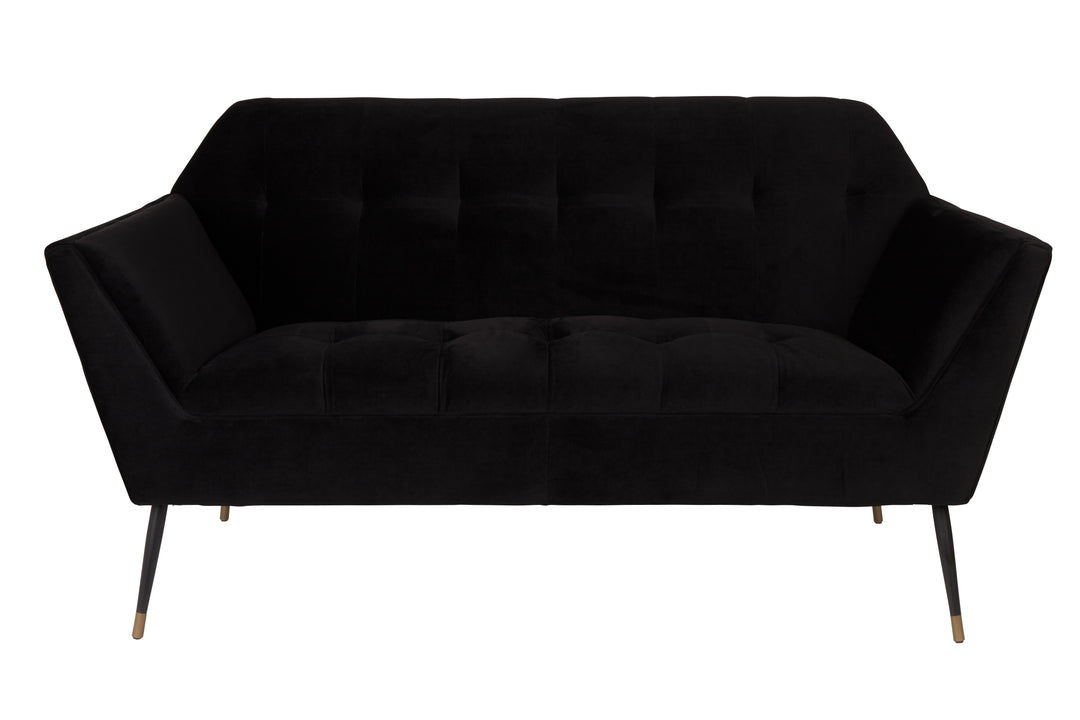 DUTCHBONE Kate 2 pers. sofa sort fløjl stof og sort jern