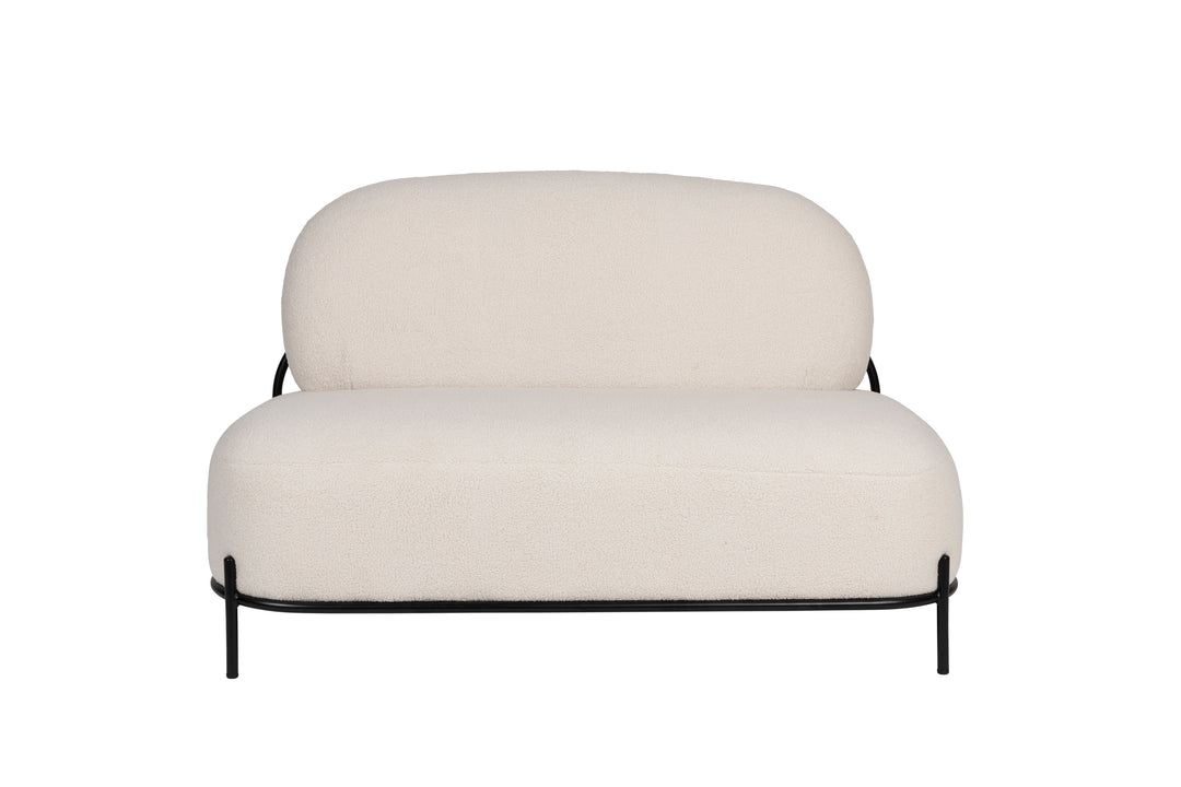 WHITE LABEL LIVING Polly sofa elfenben bamsestof og jern