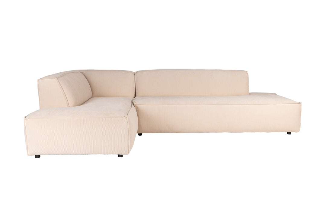 ZUIVER Fed Freddy Rib hjørnesofa Venstre natur fløjl polyester og plast