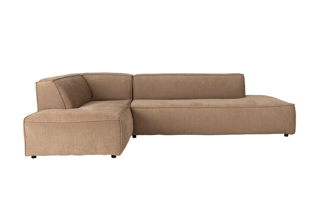 ZUIVER Fed Freddy Rib hjørnesofa Venstre caramel fløjl polyester og plast