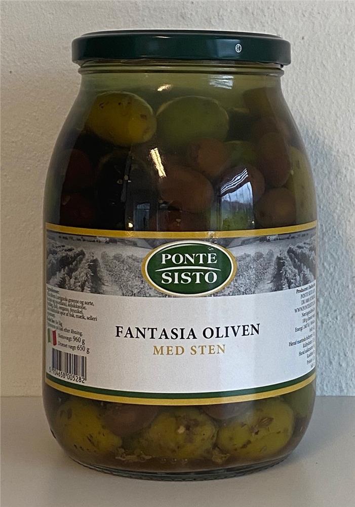 Produktbillede af Fantasi Oliven Med Sten Gl 960 G på tilbud – premium kvalitet og detaljer