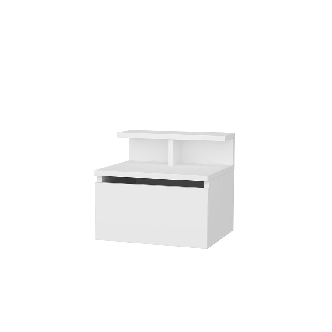 FUNZI LIVING Alice væghængt natbord m. opbevaring hvid melamin 39,8x31,9
