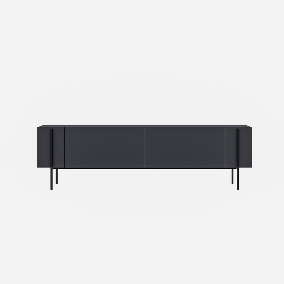 NORDVÄRK Herman TV-bord m. 2 låger antracit melamin 160x31,4