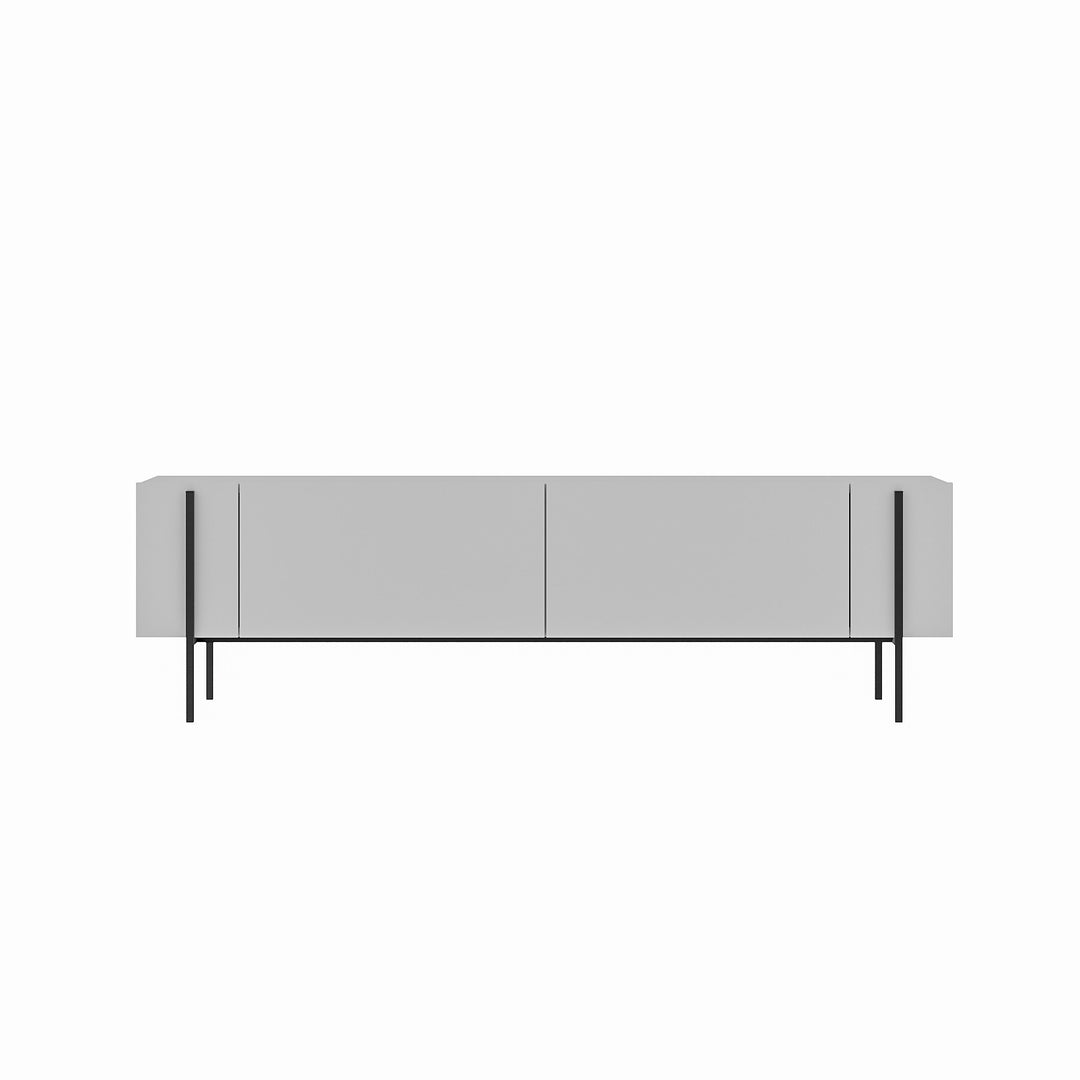 NORDVÄRK Herman TV-bord m. 2 låger hvid melamin 160x31,4