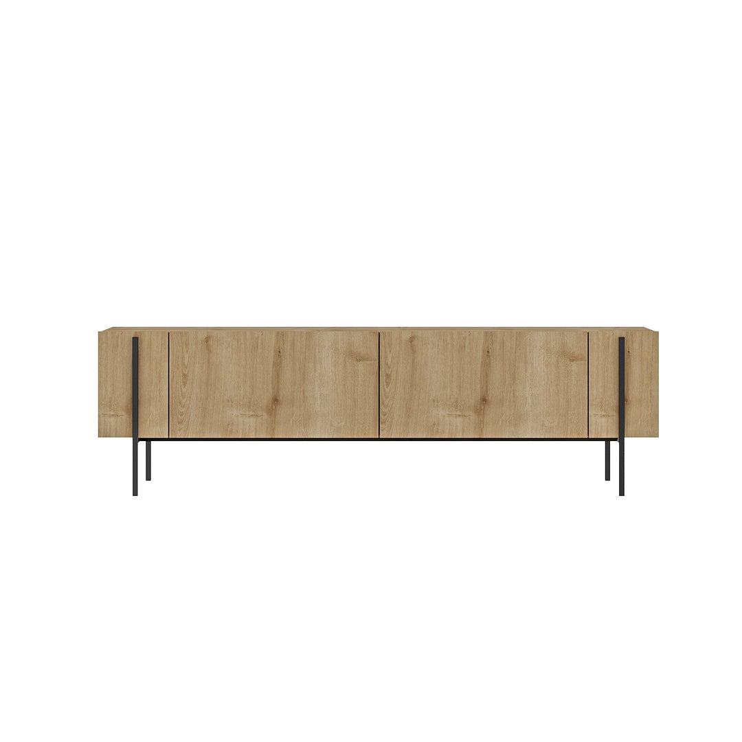 NORDVÄRK Herman TV-bord m. 2 låger safir-eg melamin 160x31,4