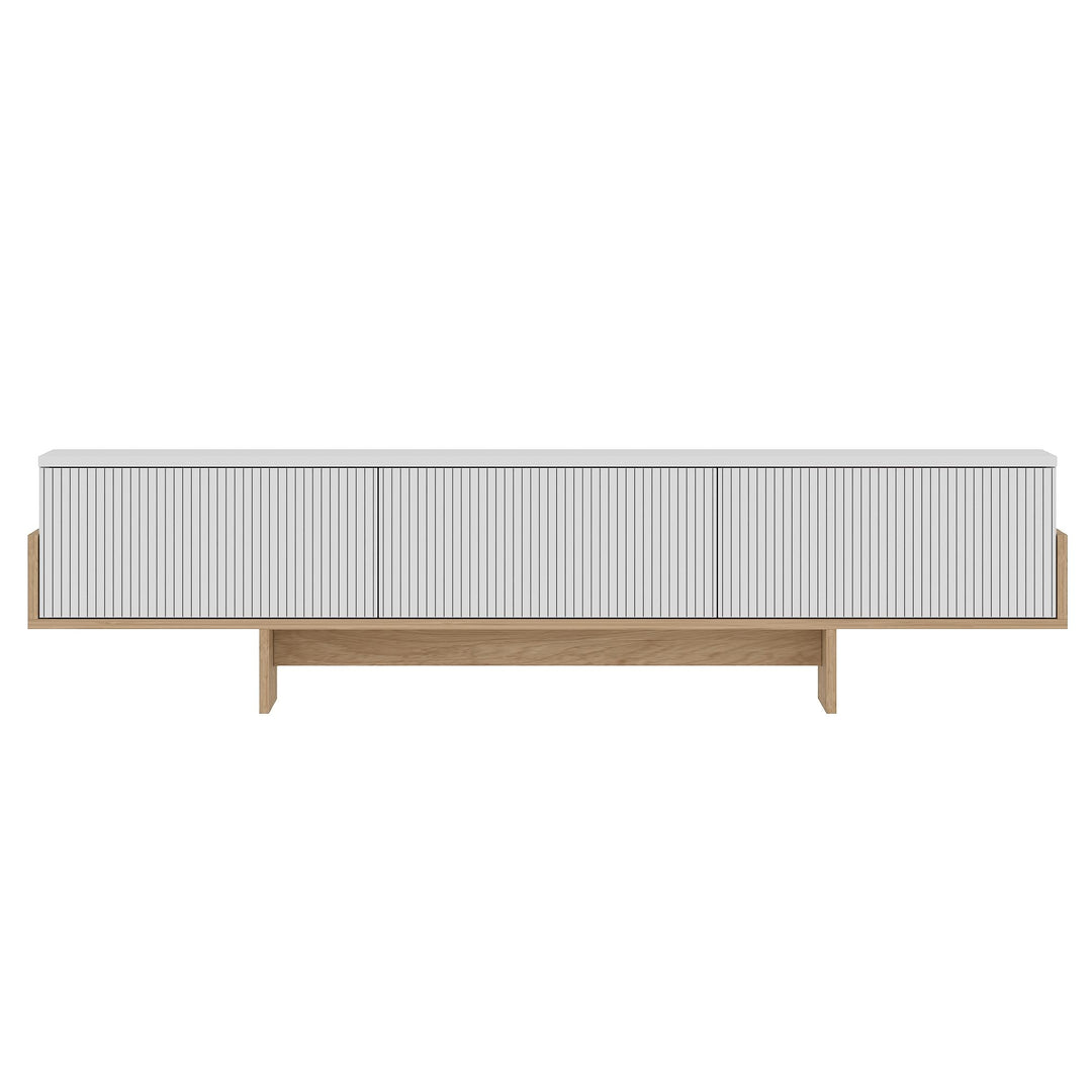 NORDVÄRK Hege TV-bord m. 3 låger hvid melamin og Sapphire Oak 180x30