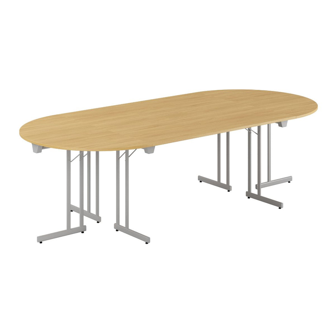 Produktbillede af Konferencebord 260x120cm Sammenklappeligt bord Eg-grå på tilbud