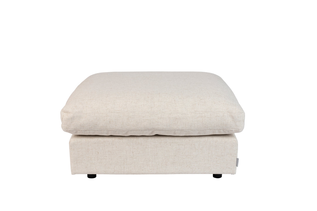 ZUIVER Sense fodskammel kvadratisk creme polyester og plast