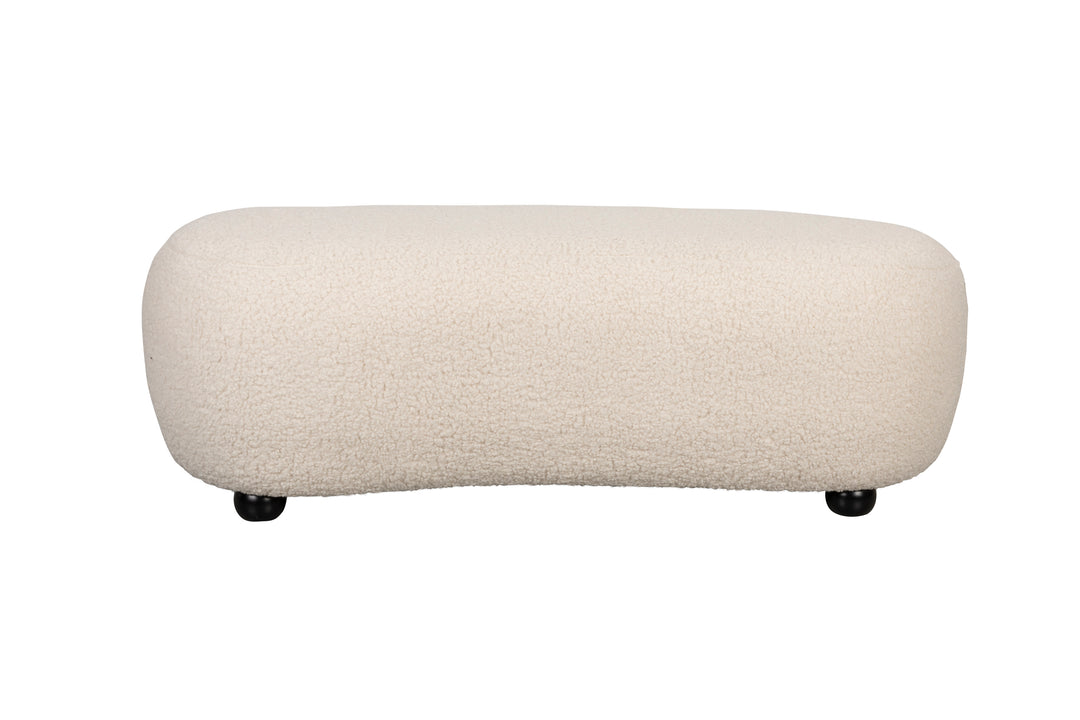 WHITE LABEL LIVING Noxx puf hvid polyester og MDF 120x46