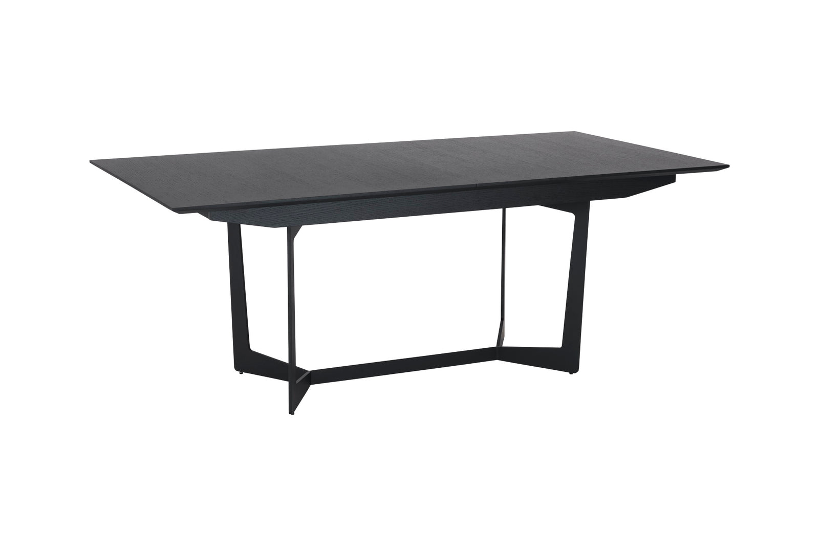 Produktbillede af Tokyo spisebord m. 1 tillægsplade sort egefinér og metal 200 250 x100 i premium kvalitet