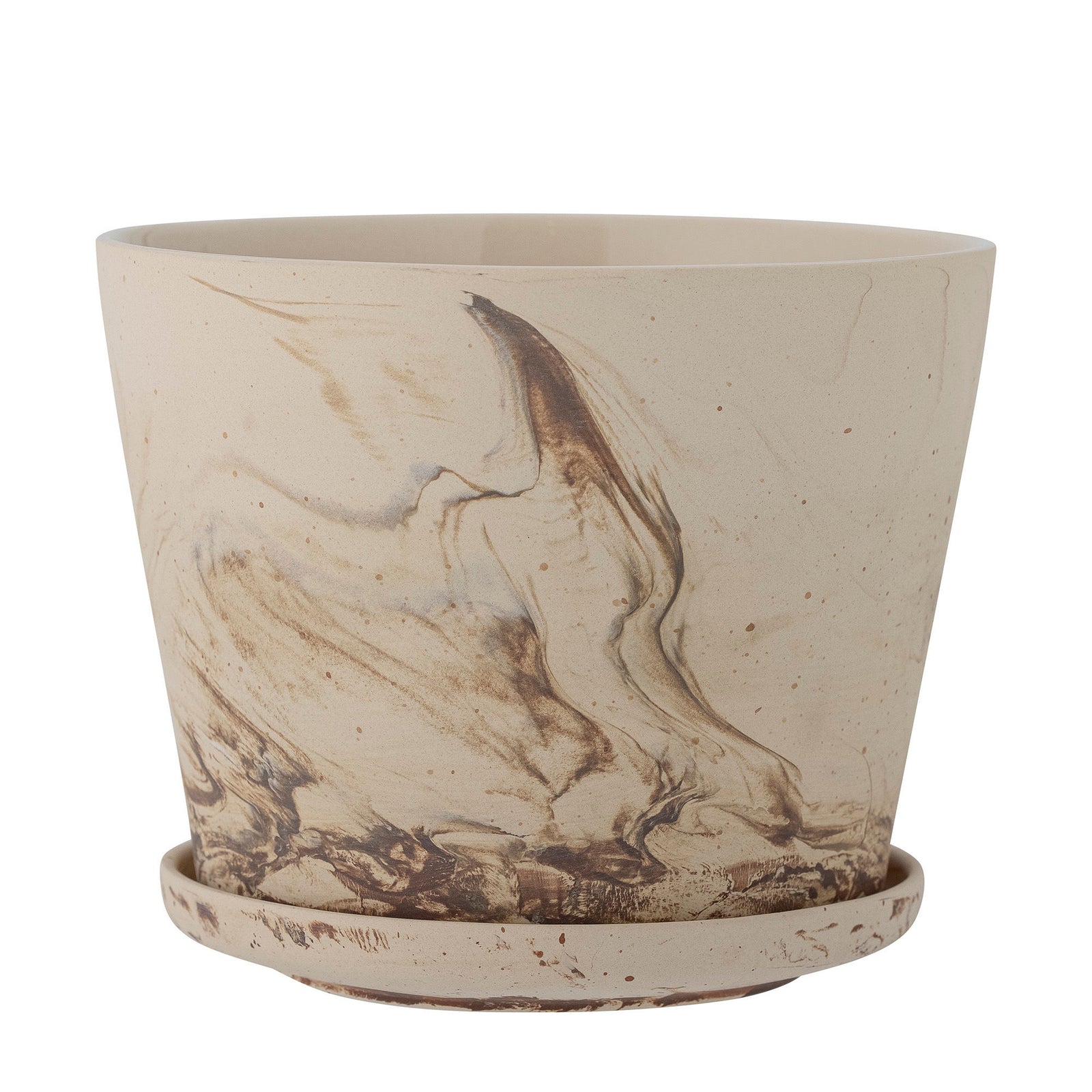 Produktbillede af BLOOMINGVILLE Stacy Urtepotte m/Underskål Brun Stentøj i premium kvalitet