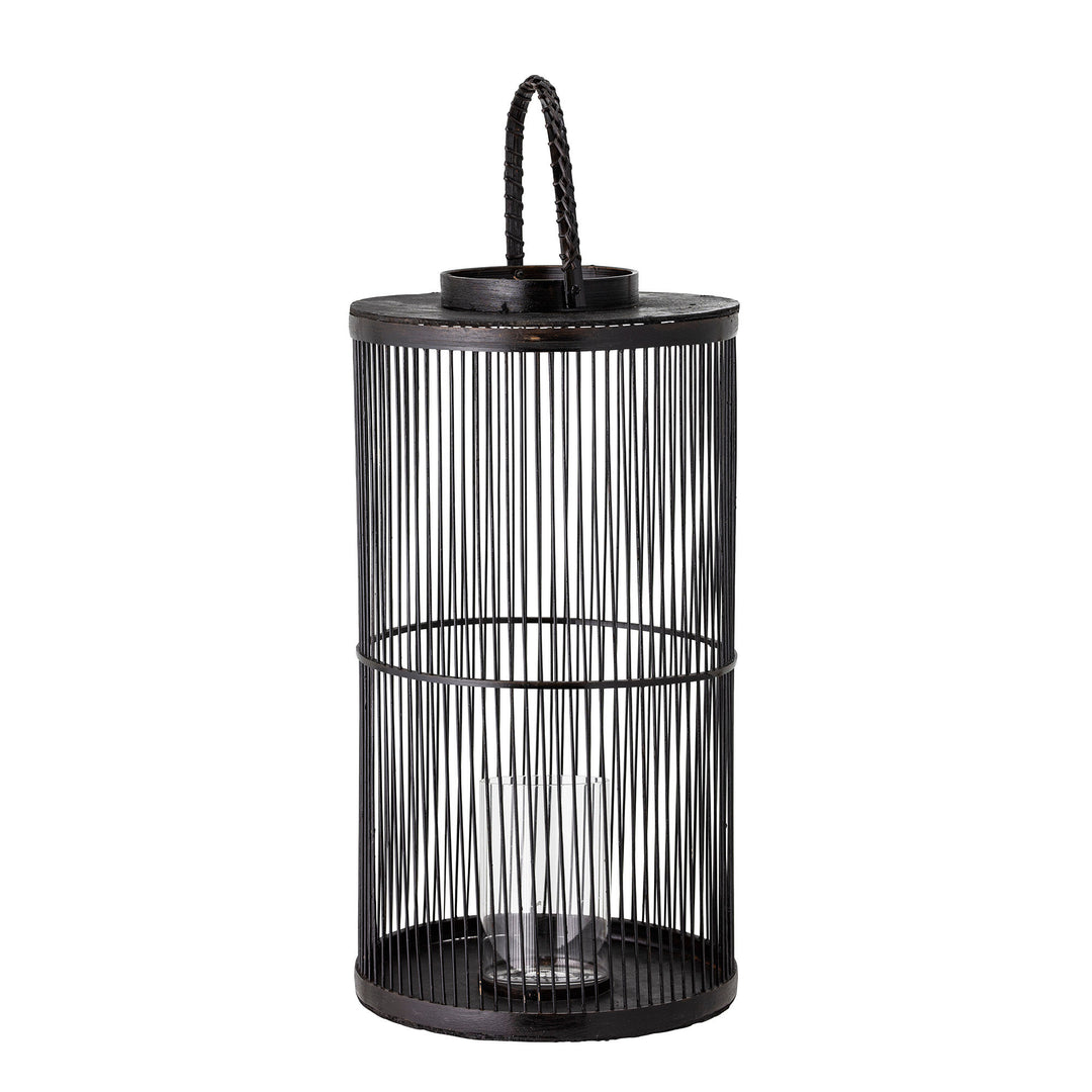 Produktbillede af BLOOMINGVILLE Effie Lanterne m/Glas Sort Bambus i premium kvalitet