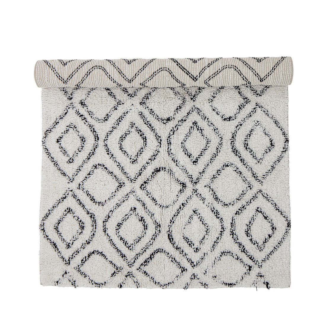 Produktbillede af BLOOMINGVILLE Katie Tæppe Hvid Bomuld W: 90cm L: 150cm i premium kvalitet