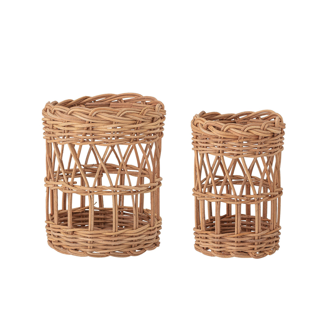 BLOOMINGVILLE Jala Kurv Natur Rattan sæt af 2