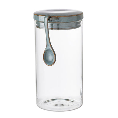 Bloomingville - Pixie Krukke m/Låg & Ske, Grøn, Glas H22 cm ❤ Stort online udvalg i Bloomingville ❤ Billig fragt og hurtig levering 2 - 5 hverdage ❤ Varenummer: BGH-47101216031050 / Ean: '5711173196647 på lager - Udsalg på Alle produkter Spar op til 52% - Over 360 kendte mærker på udsalg