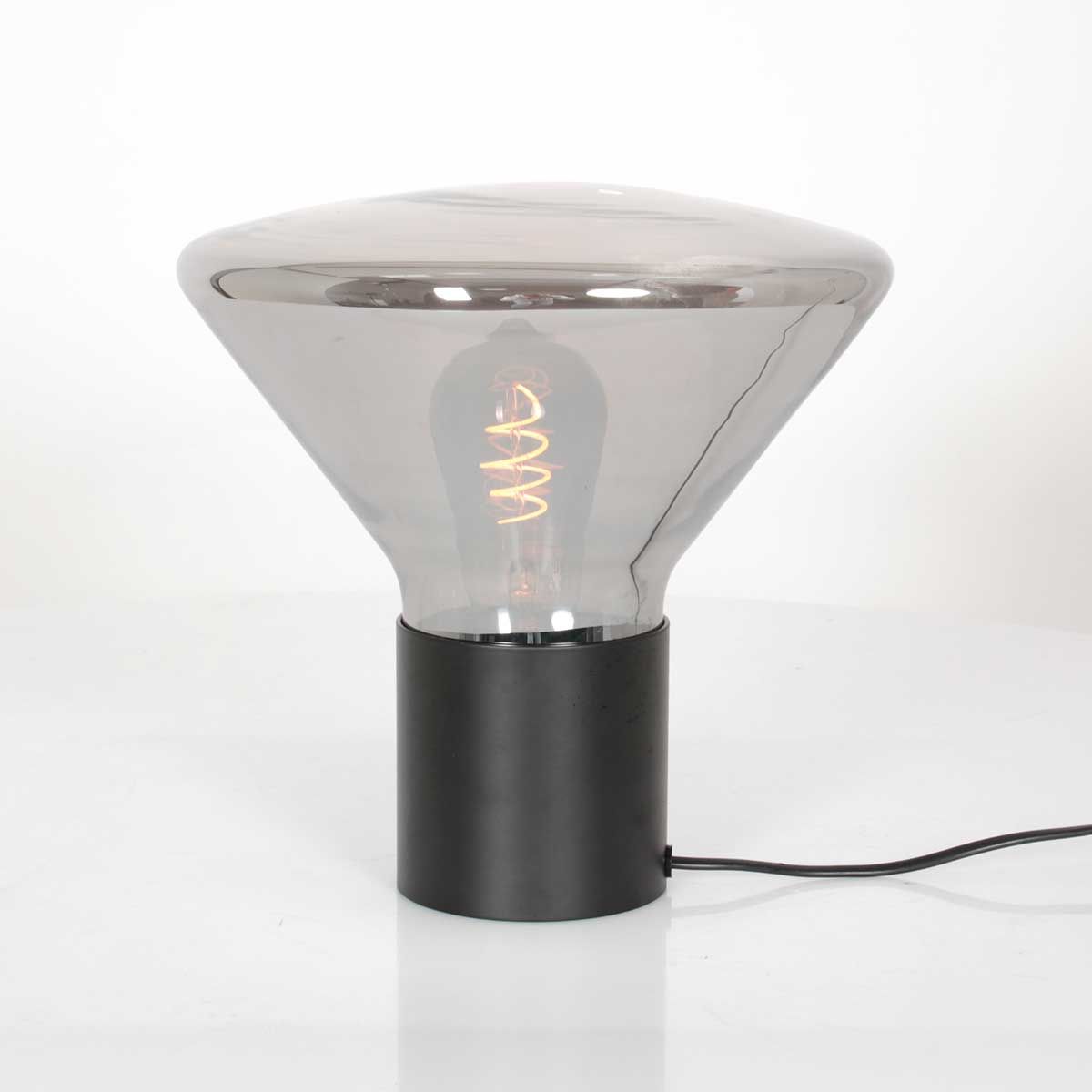 Produktbillede af Costa bordlampe i metal og glas Metal sort på tilbud i høj kvalitet