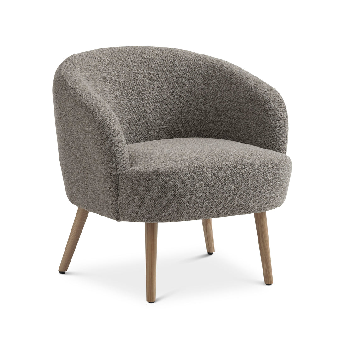 Conrad loungestol m. armlæn mushroom polyester stof og natur asketræ