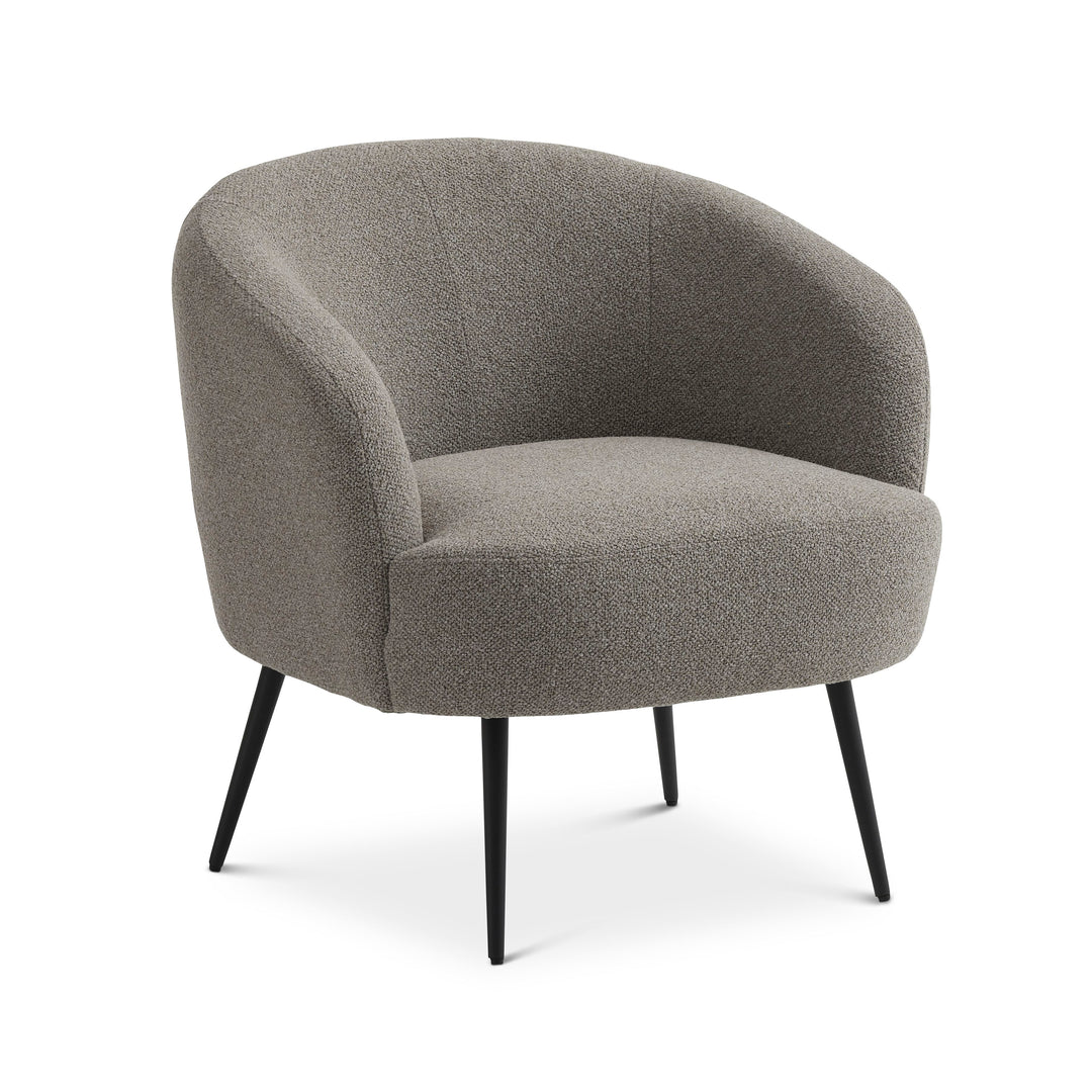 Conrad loungestol m. armlæn mushroom polyester stof og sort metal