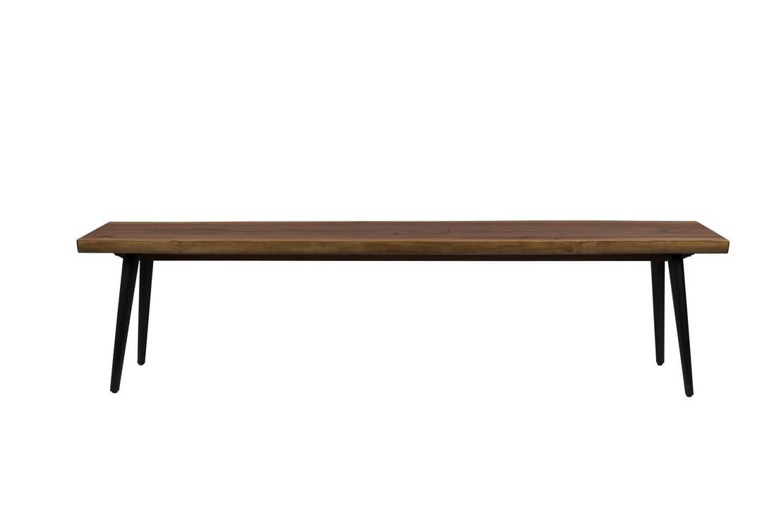 DUTCHBONE Alagon spisebordsbænk rektangulær brun valnøddefinér og sort stål 180X40
