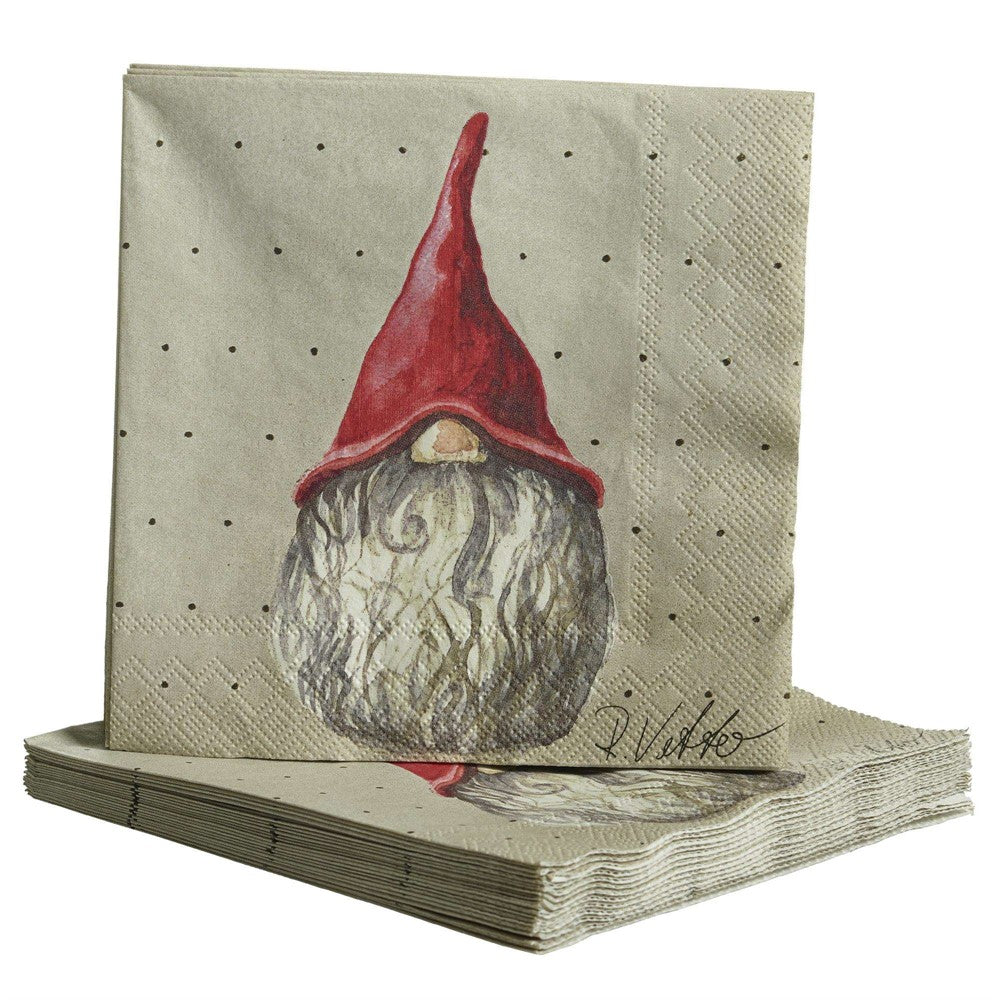 Produktbillede af Nääsgränsgården Papirservietter Santa Herman 20 stk 33x33cm i premium kvalitet