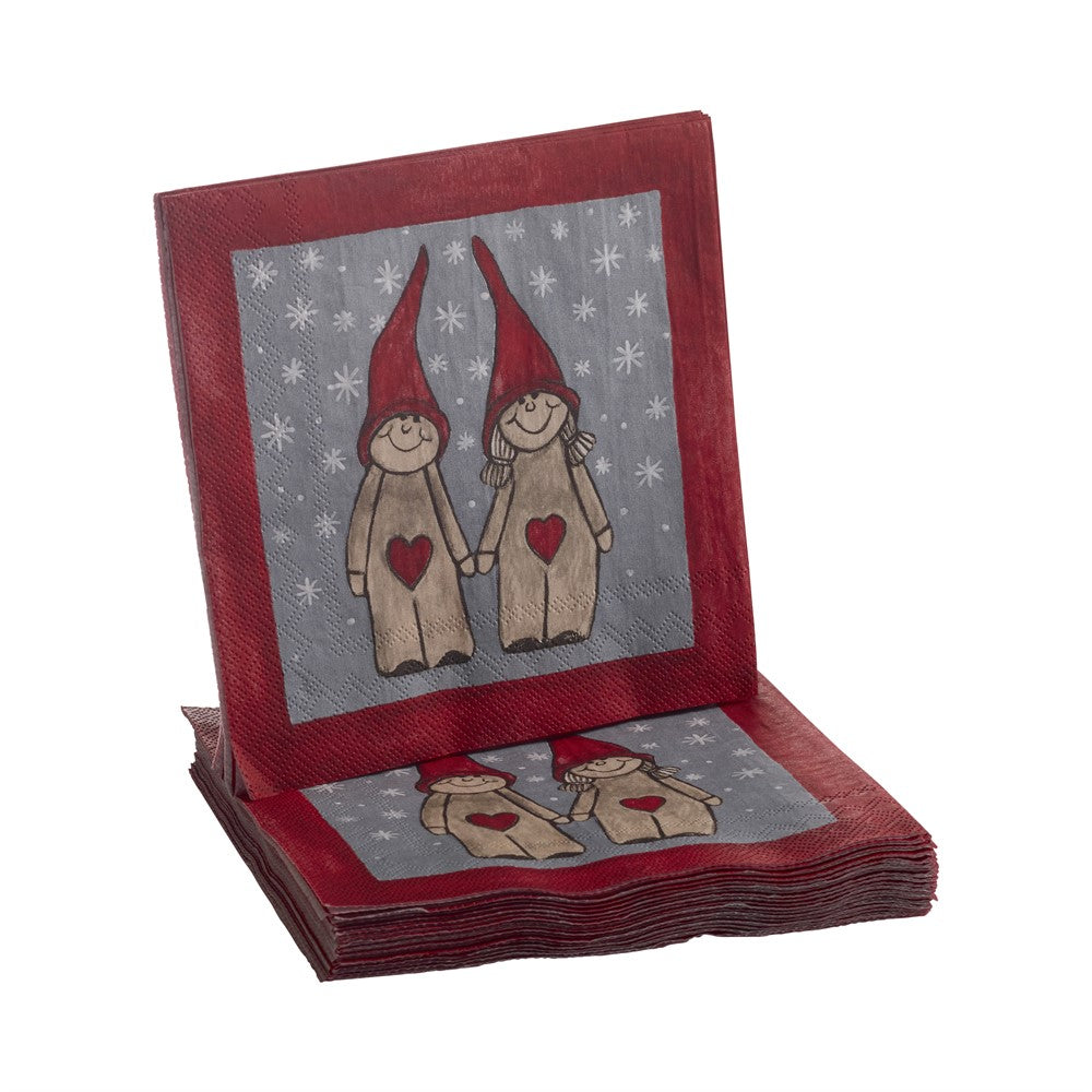 Produktbillede af Nääsgränsgården Servietter Peek-a-boo Santa rød 20stk 33x33cm i premium kvalitet