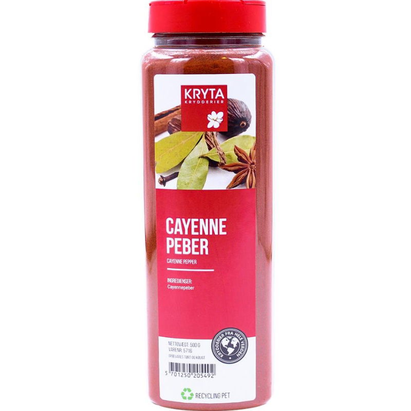 Produktbillede af Cayennepeber 400 g på tilbud i premium kvalitet
