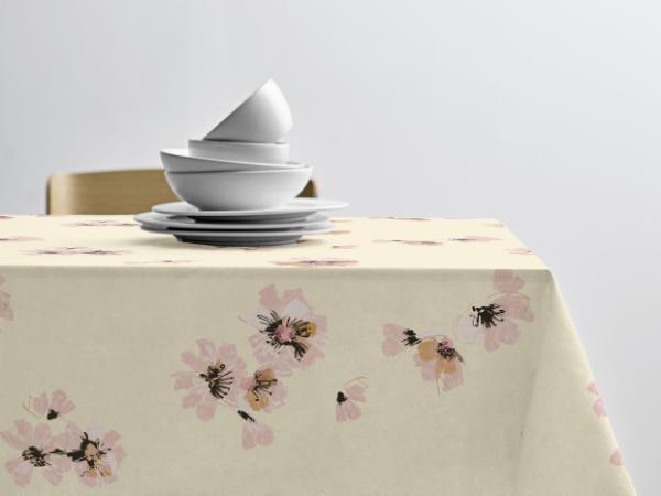 Produktbillede af Södahl Flora Akryldug m. antislip 140 cm Yellow i metermål i premium kvalitet