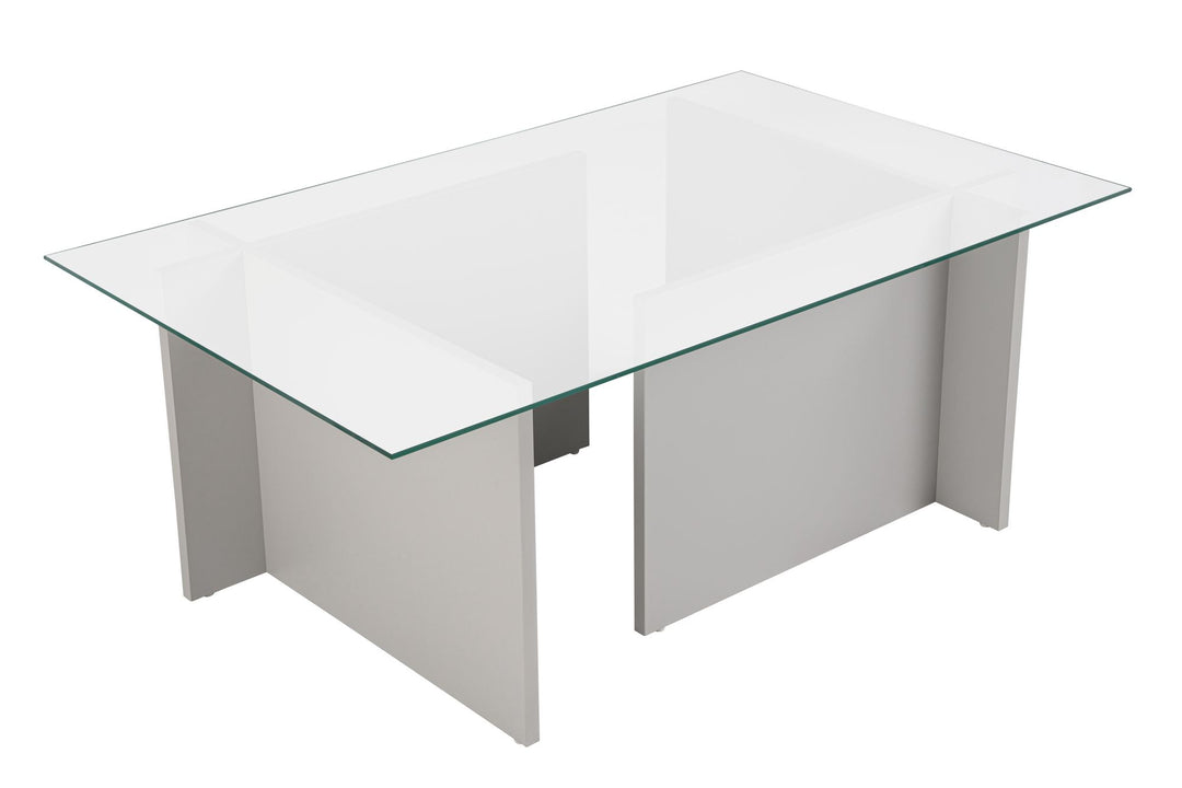 NORDVÄRK Vetrino sofabord rektangulær glas og grå melamin 105x65