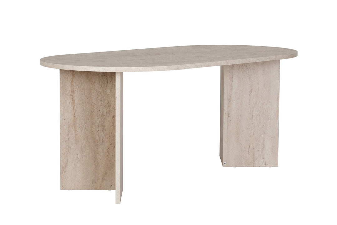 NORDVÄRK Sablin spisebord oval travertin melamin 180x89,5