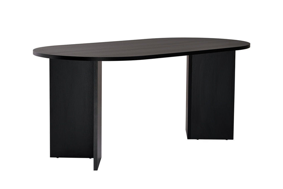 NORDVÄRK Sablin spisebord oval sort træ melamin 180x89,5