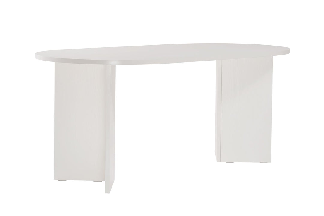 NORDVÄRK Sablin spisebord oval hvid træ melamin 180x89,5