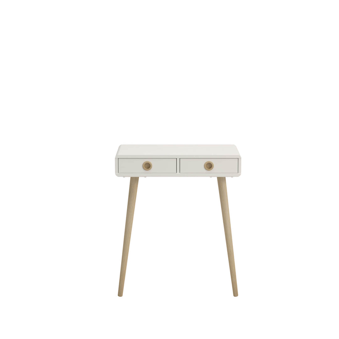 STEENS Softline konsolbord m. 2 skuffer hvid MDF og natur egetræ 65x30