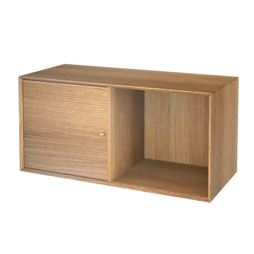 Produktbillede af The Wood Box 3776 Reol m. 1 dør til venstre på tilbud i høj kvalitet