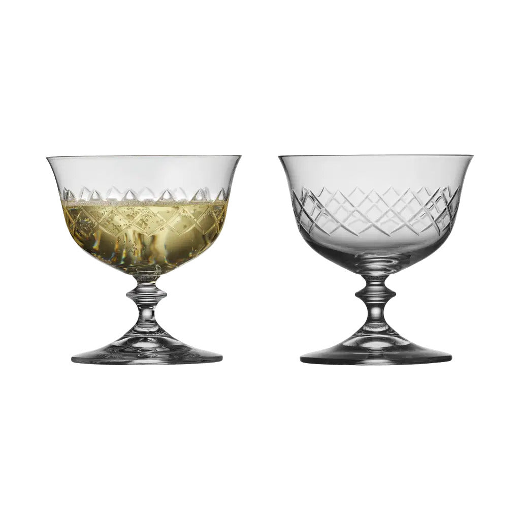 Produktbillede af Lyngby Glas Eaton Champagneskål 28 cl 2 stk. i premium kvalitet