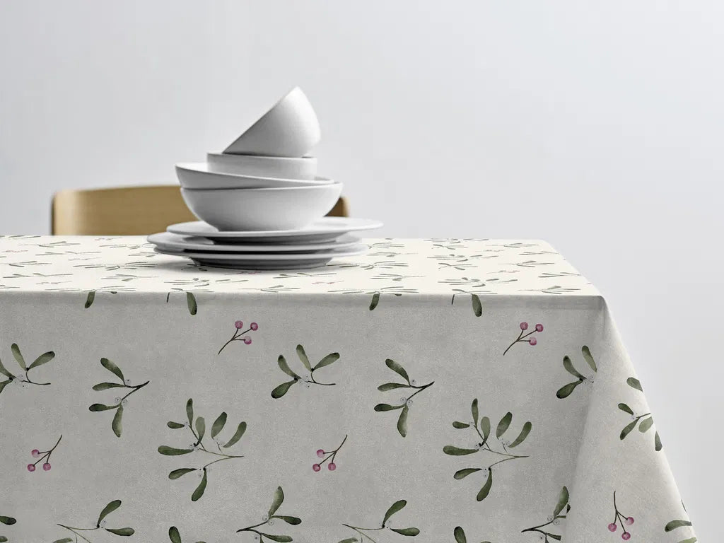 Produktbillede af Södahl Juledug 140x250 cm Mistelten Nature i premium kvalitet