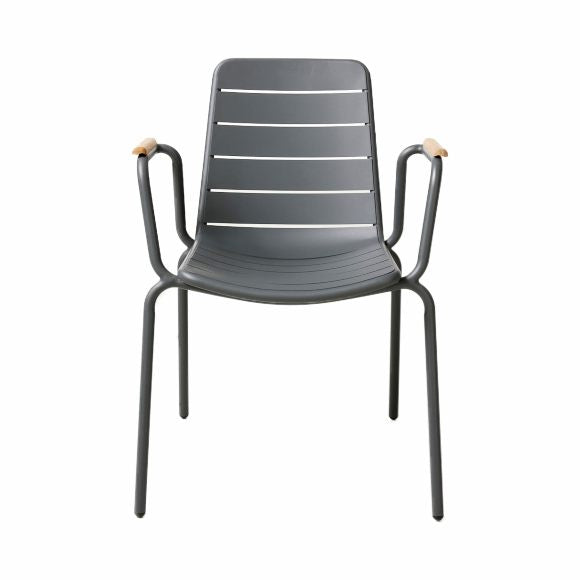 Produktbillede af CINAS ORIGINAL PARC STOL ANTRACIT/TEAK ALU 80 i premium kvalitet