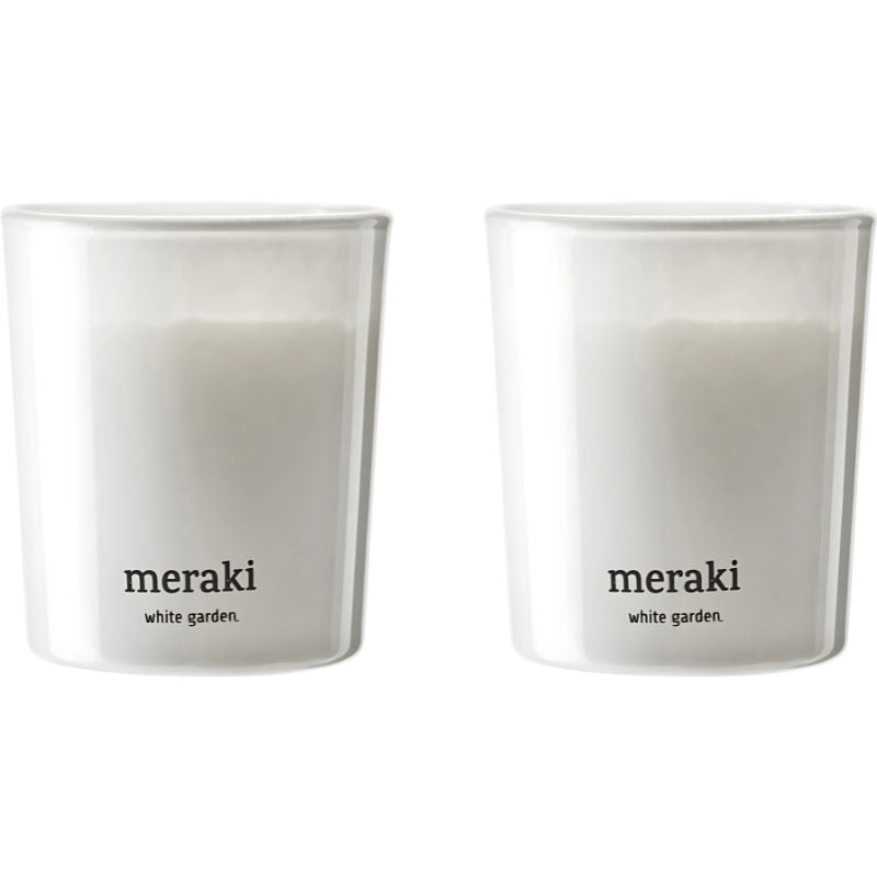 Produktbillede af Meraki Duftlys White Garden Hvid 2 Stk. på tilbud – premium kvalitet og detaljer