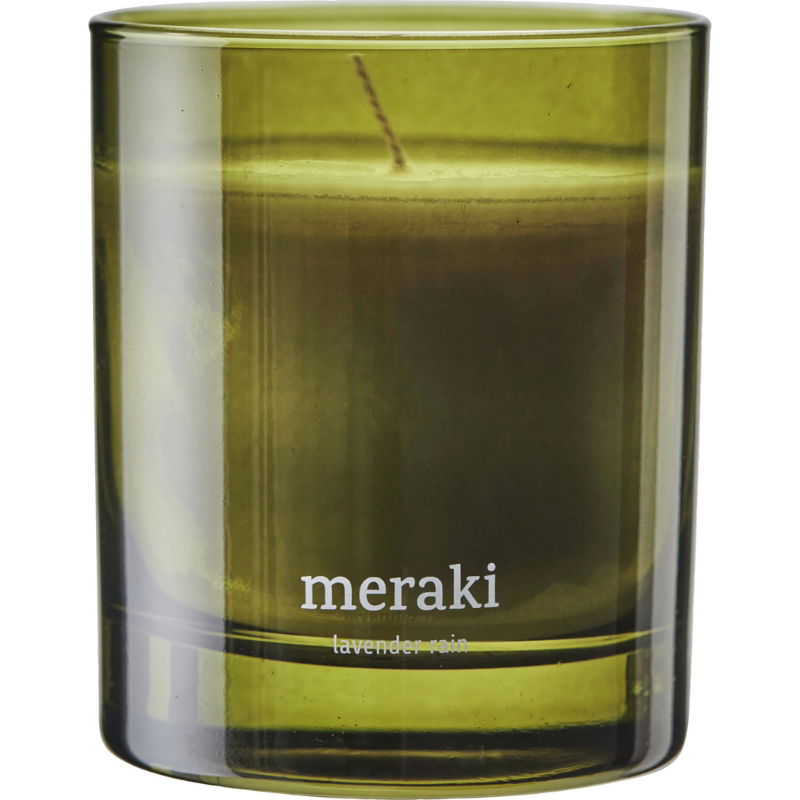 Produktbillede af Meraki Duftlys Lavender Rain Grøn Høj på tilbud – premium kvalitet og detaljer