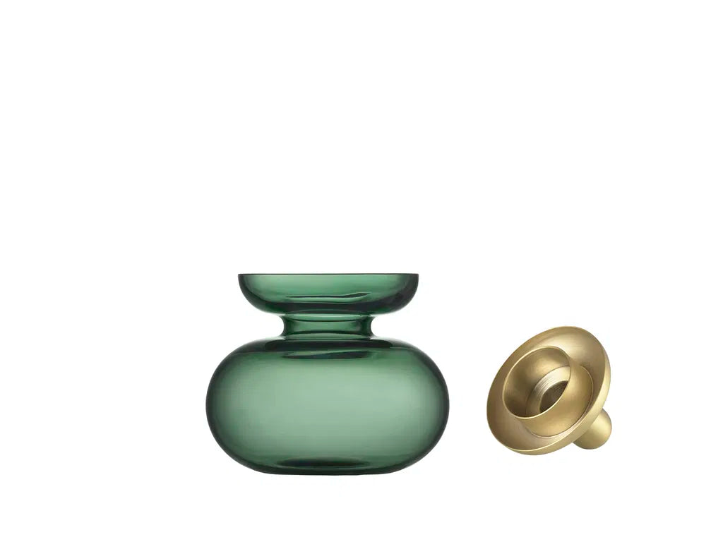 Produktbillede af ZONE Denmark Vase/Lysestage Inu 11 x 10 cm Mos Grøn/Messing i premium kvalitet