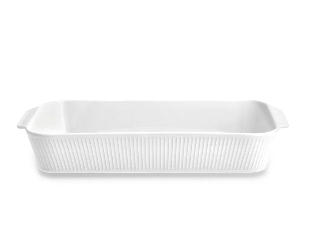 Produktbillede af Pillivuyt Plissé Fad dybt 38 x 21 x 6 cm Hvid i premium kvalitet