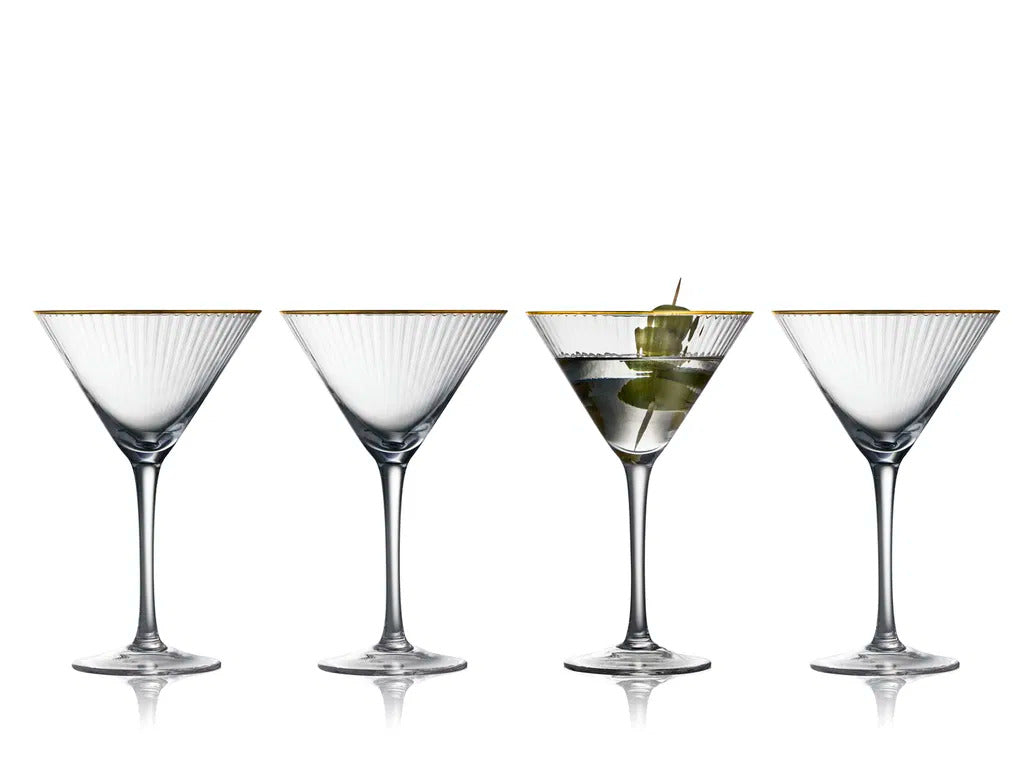 Produktbillede af Lyngby Glas Martiniglas Palermo Gold 25 cl 4 stk. i premium kvalitet