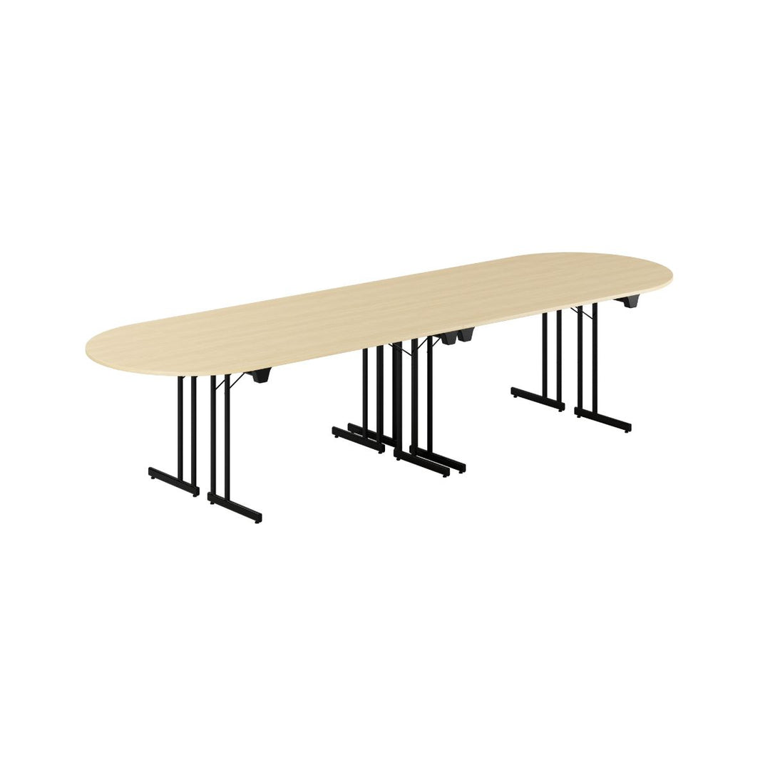 Produktbillede af Konferencebord 340x100cm Sammenklappeligt bord Birk-sort på tilbud