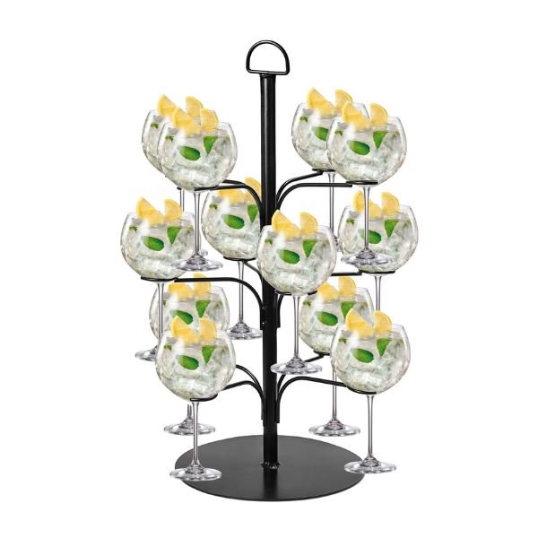 Cocktail Træ Sort M. 12 Gin Glas ❤ Kæmpe udvalg i BARLIFE ❤ Billig fragt og hurtig levering 2 - 5 hverdage - Varenummer: BAR-649830 / Ean: &