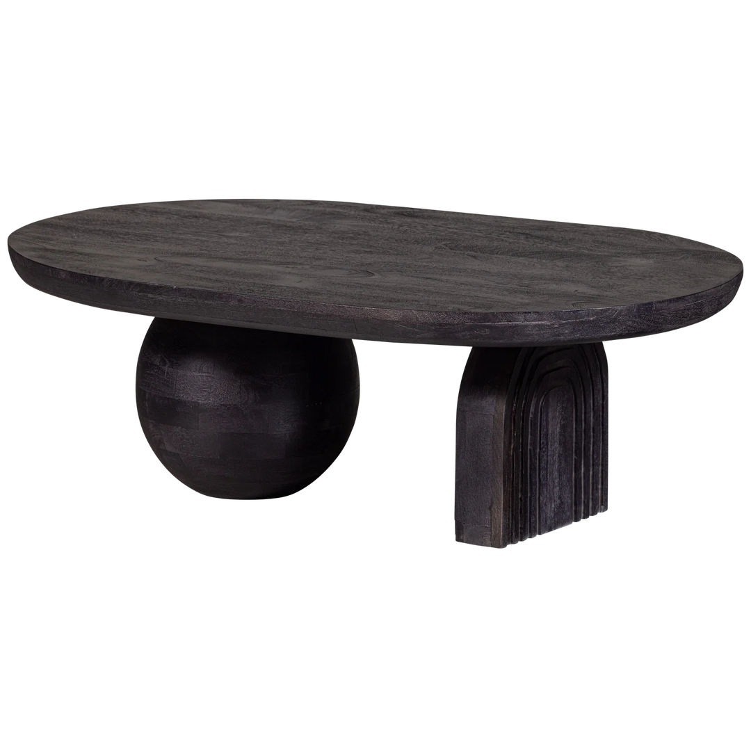 WOOOD Steppe sofabord oval sort mangotræ 110x72