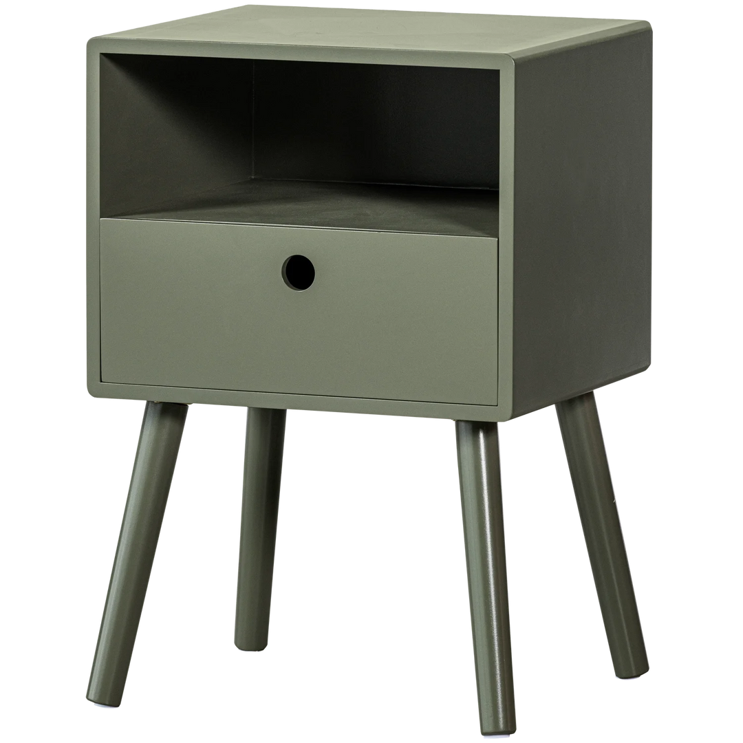 WOOOD Ozzy natbord m. 1 rum og 1 skuffe varm grøn MDF 36x30