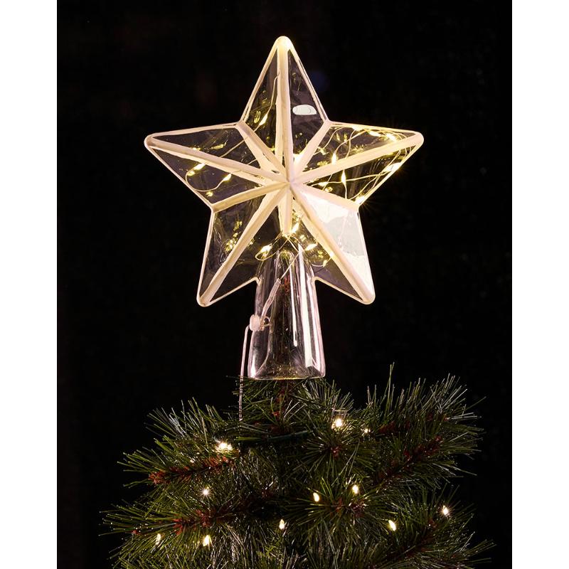 Produktbillede af Sirius Agnes Juletræsstjerne 20LED Klar 18X6,5X22cm i premium kvalitet