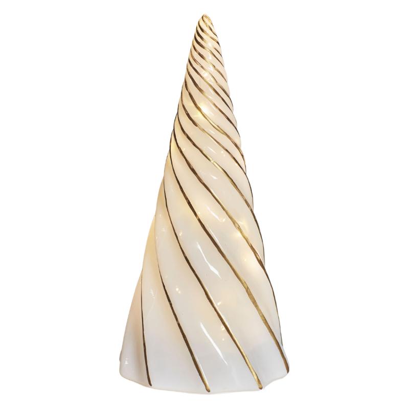 Produktbillede af Sirius Vilma Træ Hvid/Guld Ø11.5 x H23.5 cm i premium kvalitet