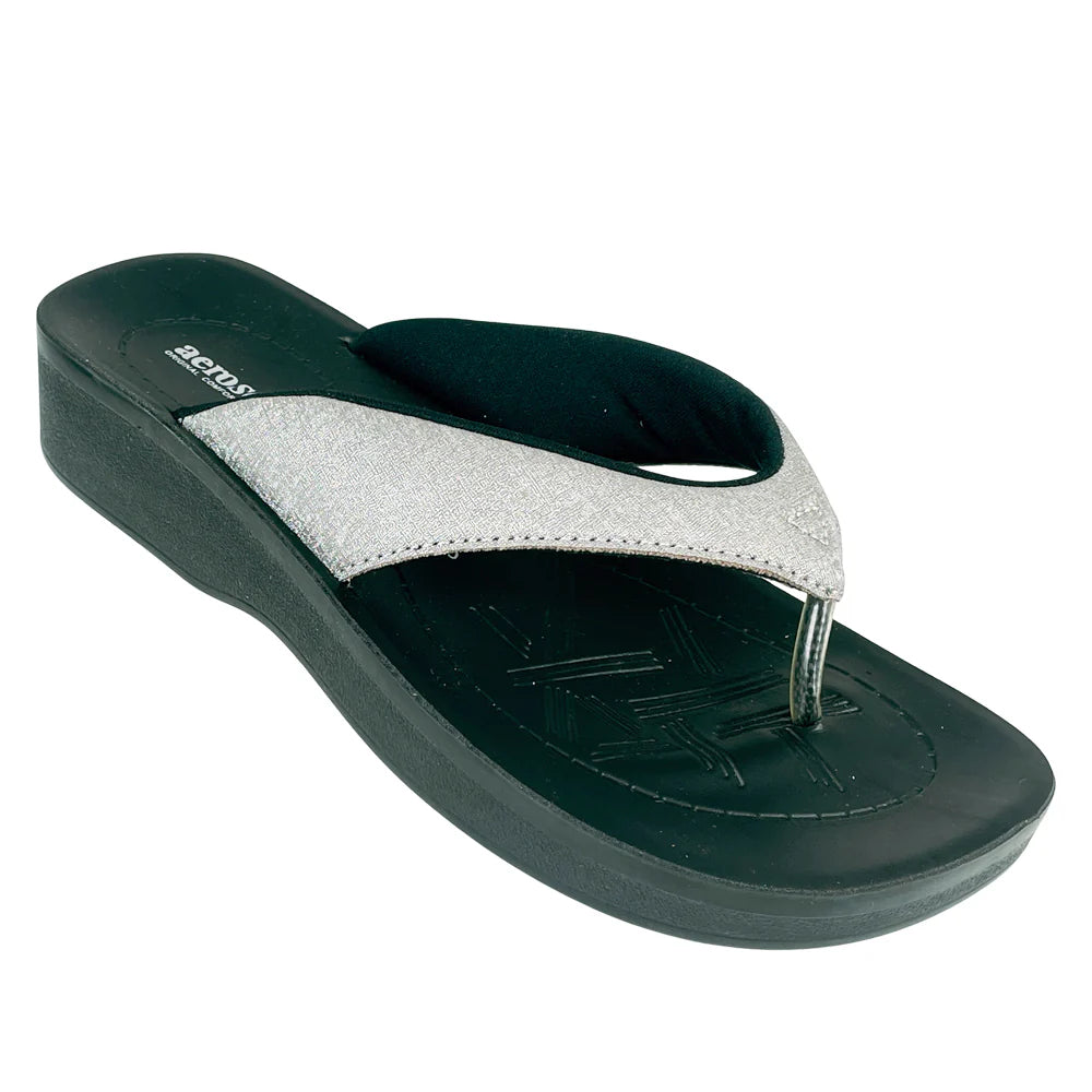 Sandaler Aerosoft Model 3801 i hvid & sølv 37 / Sølv
