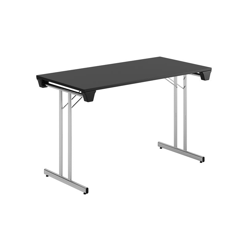 Produktbillede af Dinner Style 120x60cm Sammenklappeligt bord Sort-krom på tilbud